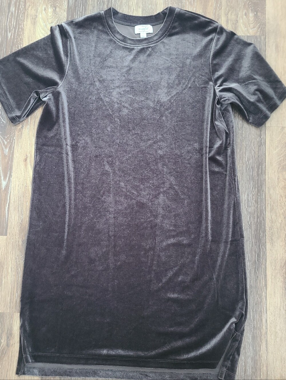 Mudpie Velvet Gray Mini Dress Women's Size Small.
